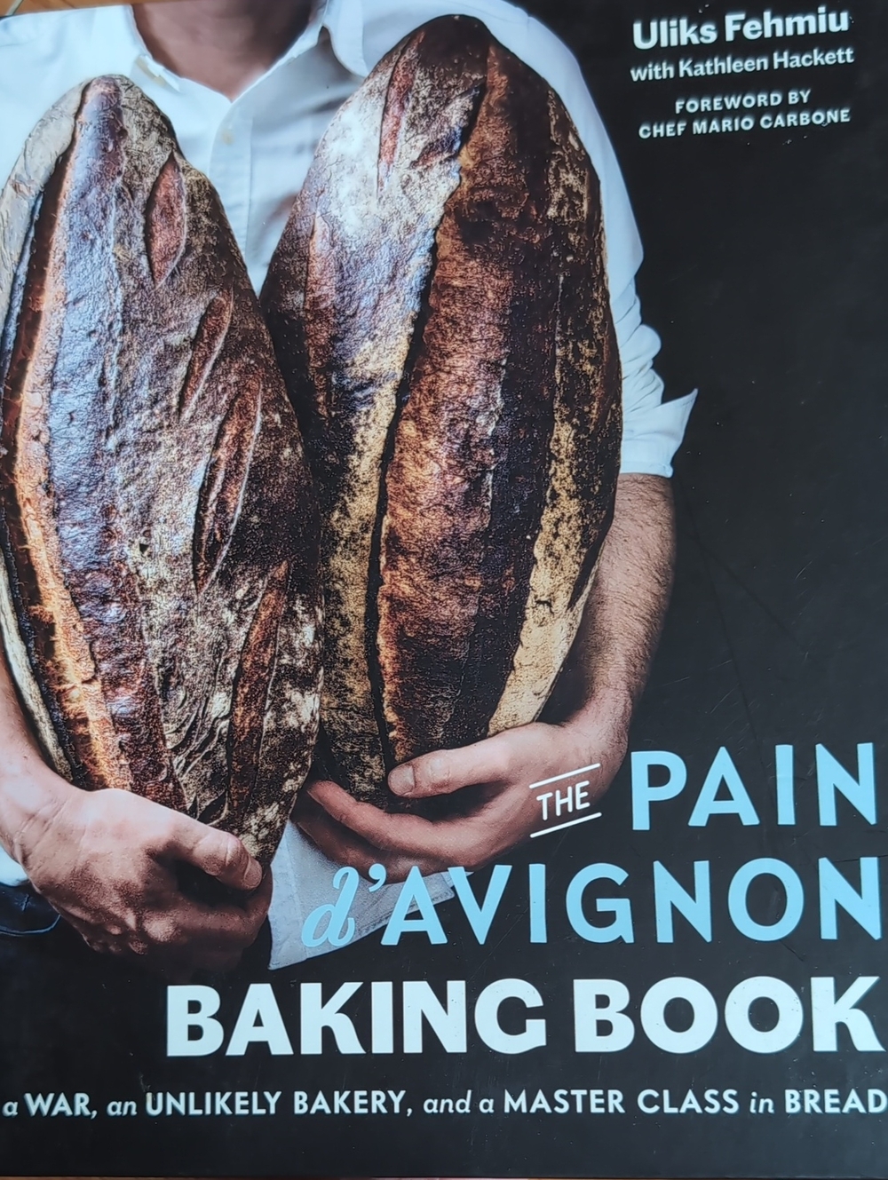 The Pain d'Avignon Baking Book — Cover with Rustic Baguettes